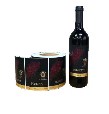 China Waterproof Custom Hot Stamping Gold Foil Sticker Red Wine Label Printing for sale