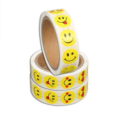 China Waterproof+Eco-friendly Yellow Teacher Smiley Happy Sticker Round Label Total 500 2 Inch Smiley Stickers for sale