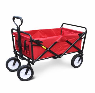 China Steel tube fabric: Polyester with PU coating newcomer folding garden four wheel push compact cart cart camping beach sports folding cart cart for sale