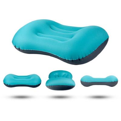 China Hot Selling Anti-static Travel Sleep Camp Portable Ultralight Inflated Material Pillow With Carry Bag for sale