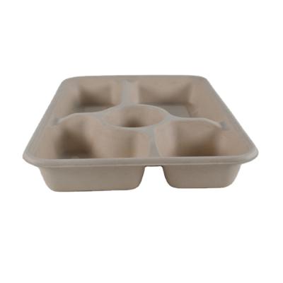 China Waterproof Disposable Tableware Environmental Protection Bagasse Rectangle Tray for sale