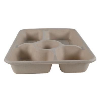 China 2021 Disposable Bagasse Rectangular Tray Compostable Biodegradable Waterproof for sale