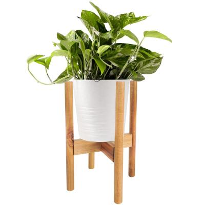 China Coastal Cross Wooden Garden Pot Stand Detachable Indoor And Outdoor Plant Rack for sale