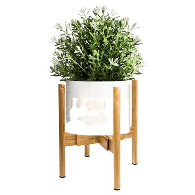 China Coastal Mid Century Indoor Home Plant Stand 8-12 Inch Modern Plant Stand Wooden Removable Rack for sale