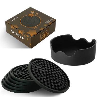 China Viable Wholesale PVC Silicone Coasters Portable Rubber Soft Coasters for sale