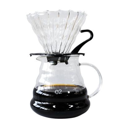 China Tea Coffee Drip Pot Coffee Drip Filter Set Viable Glass Drip Coffee Filter V Cup for sale