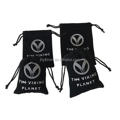 China Custom Logo Black Velvet Bracelet Packaging Recyclable Bag Small Pouches For Gift 9x12cm for sale