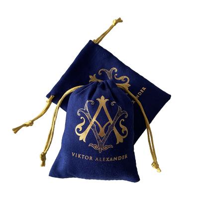 China Custom Mini Suede Drawstring Brooches Bags Logo Royal Blue Velvet Pouch Jewelry Bangles for sale