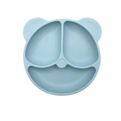 China Baby Form Dish BPA Free Cute Non-slip Silicone Rubber Dish Product Baby Suction Toddler Toddler Feeding Children Kids for sale