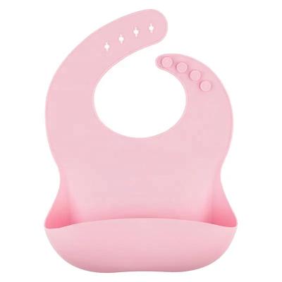 China BPA Free Hot Sale Baby Products Multiple Colors Waterproof Easy Adjustable Silicone Baby Bibs for sale