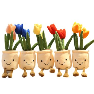 China Custom Lovely Plush Tulips Flower Stuffed Toys Cheap Home Decoration Flower Pillow Plush Tulips for sale