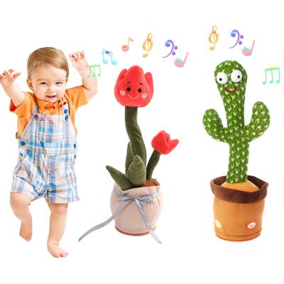 China Cute Plush Stuffed Flowerpot Twisting Cactus Toy Doll Talking Singing Electric Music Dancing Cacti Plush Early Childhood Education for sale