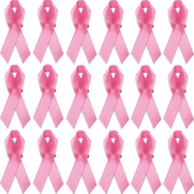 China Sustainable Wholesale Pink Awareness Cancer Ribbon Bows Satin Awareness Ribbon Supplier for sale