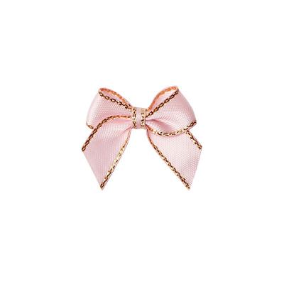 China Mini Sustainable Satin Ribbon Bows Pink Flowers Ribbon Bow For DIY Craft for sale