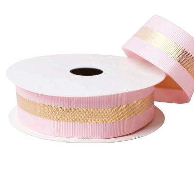 China Viable 9mm, 16mm, 25mm Gold Glitter Grosgrain Ribbon Custom Grosgrain Ribbon For Birthday Party Decoration for sale