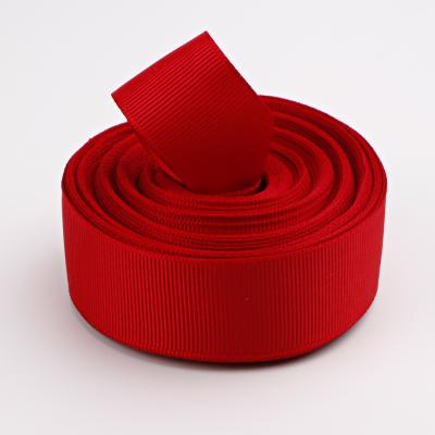 China 63mm Polyester Ribbon Viable Red Grosgrain 100yard Grosgrain Ribbon for sale