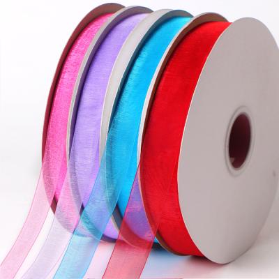 China 38mm 1-1/2 Inch Polyester Organza Ribbon 200yards Viable For Making Flowers for sale