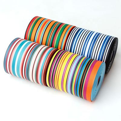 China 63mm Viable Mexican Stripe Grosgrain Ribbon Printed Ribbon for sale