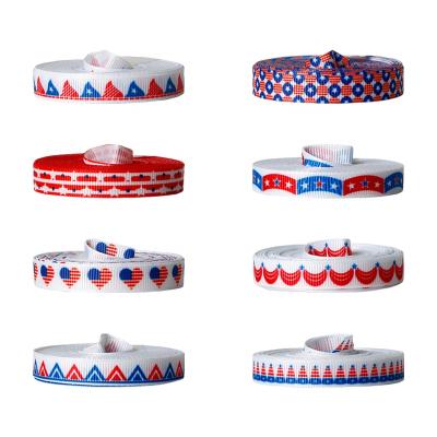 China Independence Day Ribbon USA Patriotic Flag Ribbon Heart Shaped Ribbon for Memorial Day for sale