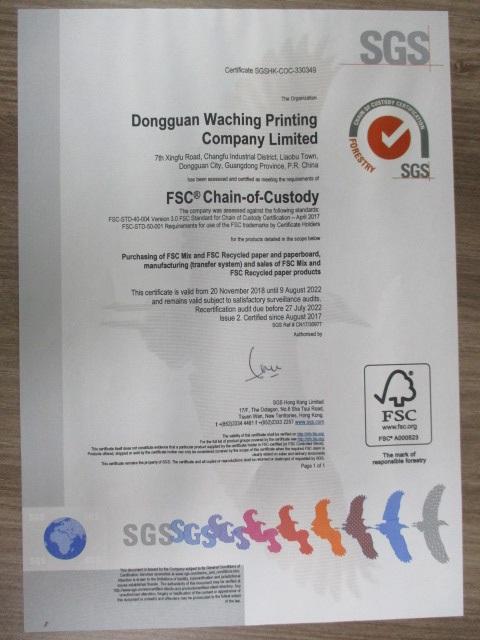 FSC - Dongguan Waching Printing Company Limited