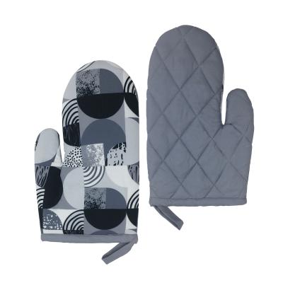 China Custom Made Traditional BBQ Grill Gloves Oven Mitts Polyester Kitchen Cooking Extreme Heat Resistant Gloves For Baking for sale