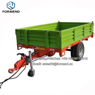 China Hydraulic 4 Wheel Farm Dump Trailer , Single Axle Hydraulic Tipping Trailer Box Farm Cart for sale