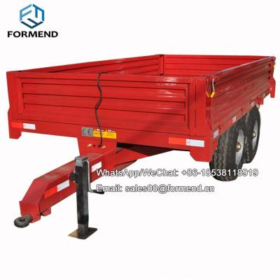 China 7CX-5 Single Axle Hydraulic System Farm Equipment Double Axle Tractor Dump Tilting Trailer Farm Trailer for sale