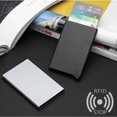 China NATIONAL Amazon Selling Metal Blocking RFID Credit Card Holder Name Card Case With Multi-colors In Stock for sale