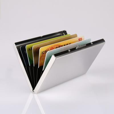 China Slim RFID Credit Card Holder Business Card Holder Case Metal Wallet Stainless Steel Credit Card Holder RFID Blocking Business Card Holder Case for sale