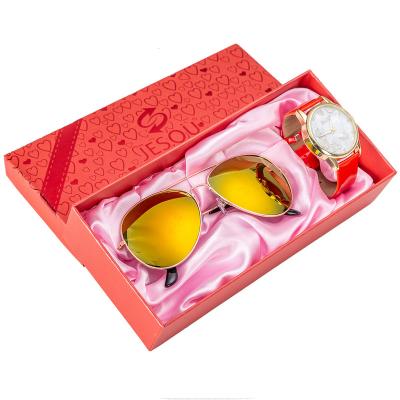 China New Automotive Hardcover Ladies Watch Gift Box Quartz Watch Sunglasses Case Birthday Gift Case for sale