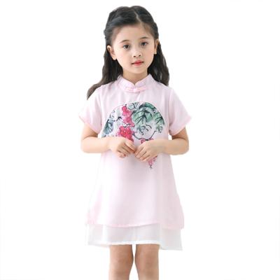 China Washable Chinese Children's Modified Hanfu Children Girls Traditional Dress Child Girl Dress Summer Cheongsam Dress for sale