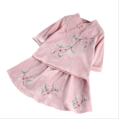 China Traditional chinese children hanfu clothes girl dresses cotton and crepe chinese traditional clothing costume cheongsam kids for sale