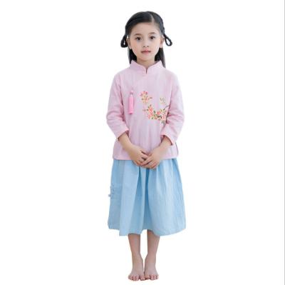 China Chinese traditional hanfu girls long sleeve formal children's cheongsam boutique cotton baby cheongsam boutique dress for sale