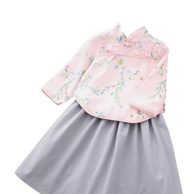 China Formal Baby Cheongsam Hanfu Clothing Flavor Costume Traditional Chinese Cotton Princess Dress Kids for sale