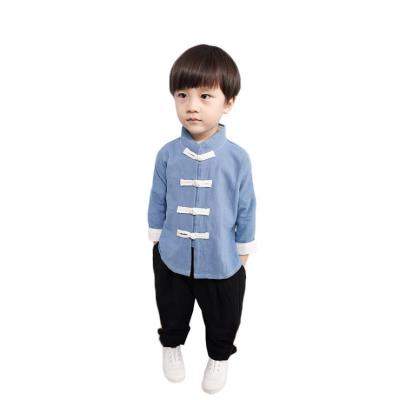 China Formal kids silk suit kids cotton and linen chinese style hanfu child boys linen clothing for sale