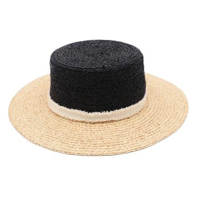 China Fashion Eco-Friendly Custom Men's Brim Hats Summer Straw Straw Hat Stiff Wide Brim Hat For Men for sale