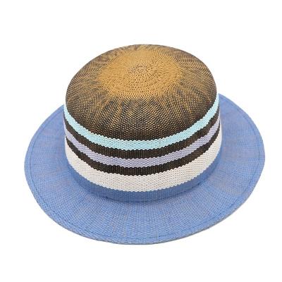 China Fashion Eco-Friendly Custom Tactical Mens Dress Hats Wide Brim Wide Brim Summer Felt Blue Straw Hat For Men for sale