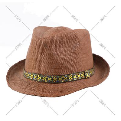 China Eco-friendly Foldable Women Brim Fadora Chain Hats Womens Summer Lace Straw Sun Hat With Gold Chain Strap for sale