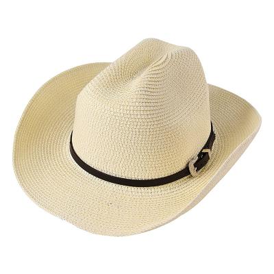 China Eco-Friendly Promotional Men And Women Custom Bulk Raffia Cowboy Straw Hat 100% Paper Paper Hat Cheap for sale