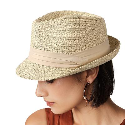 China Wide Brim Straw Panama Hat Fedora Roll Sun Visor Women Beach Handmade Bulk Eco-Friendly Plain for sale