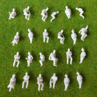 China 1:150 seated miniature ABS plastic white figures Architectural model human for sale