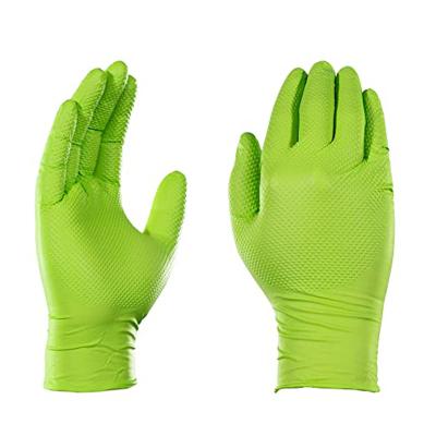 China Powder Free Diamond Nitrile Industrial Thickened Textured Cleaning Gloves for sale