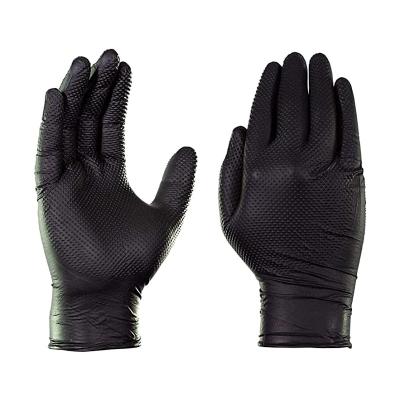 China Cleaning Non Slip Nitrile Wear Resistant Gloves With Powder - Free Diamond Texture for sale