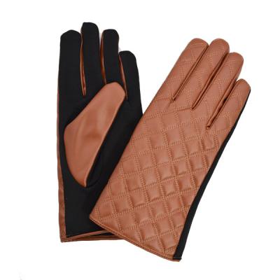 China TWILL Leathersheepskin Lash PU Acrylic Womens Winter Gloves Back Custom Colors Outdoor Heat for sale