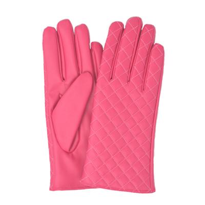 China Simple Winter Cheap Gloves With Diamond Mesh Yarn For Men And Women PU Leather Mittens Gloves for sale