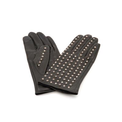 China Four Seasons style modern punk design rivet stylish touch screen high quality leather gloves for ladies for sale