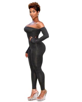 China 2021 Sexy Women's Dresses Clubwear Bodycon Romper Jumpsuit Breathable Skinny Long Sleeve Women Long Pants Party for sale