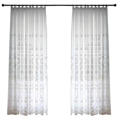 China Blackout Blackout Lace Mesh Curtain Balcony Clothing Curtain Yarn Embroidery White Curtain S-014 for sale