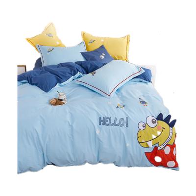 China Four seasons embroidery breathable universal four-piece set 60 long-staple cotton boys and girls cute bedspread CP-14 for sale