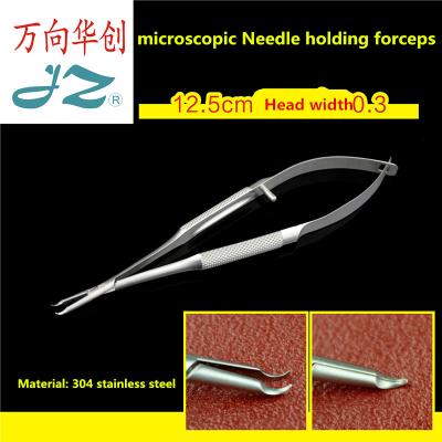 China JZ Surgery Ophthalmology Service Surgical Instrument Microscopic Medical Pin Judging Forceps Hand Suture Lock Needle Holder Small for sale